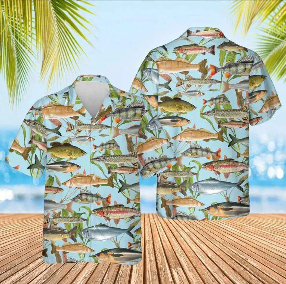 Fishing Beach Summer Tropical Hawaiian Shirt
