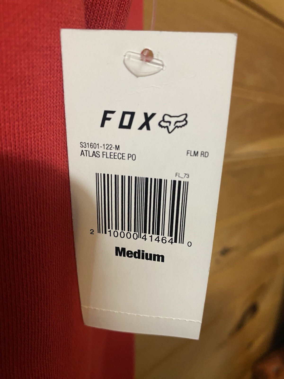 New Fox Racing Atlas Fleece Pullover Hoodie Red Men’s Size Medium NWT 31601
