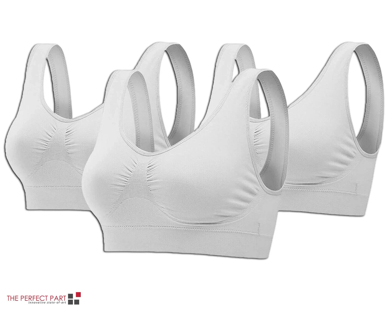 Sport Bras Seamless Wire-Free Light Support Tank Sports Yoga Sleep Bra 3 Pack US