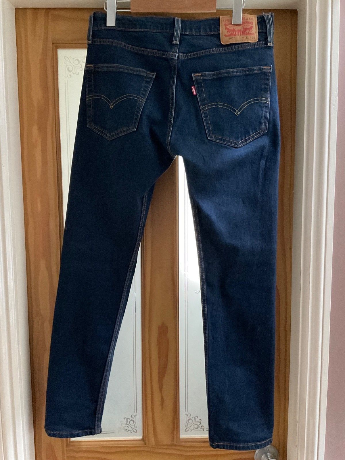 LEVI’S 502 Dark Navy Blue Denim Zip Fly Jeans – W31 L32 – Men’s
