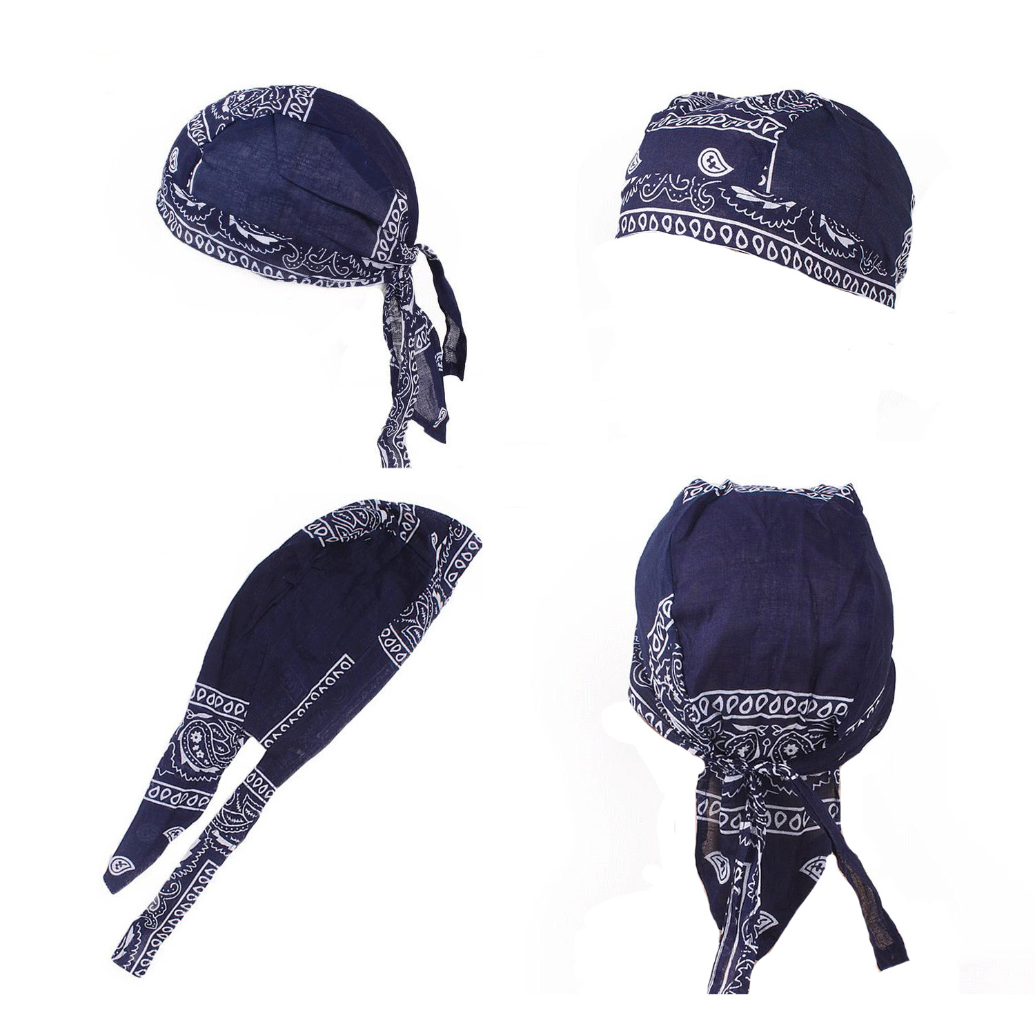 Elastic Motorcycle Wrap Biker Du Bandana Paisley Doo Rag Head Skull Cap Durag