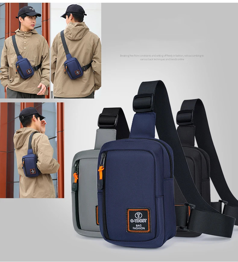 New Men Chest Bag Casual Shoulder Bag Oxford Side Sling Bag Male Sports Outdoor