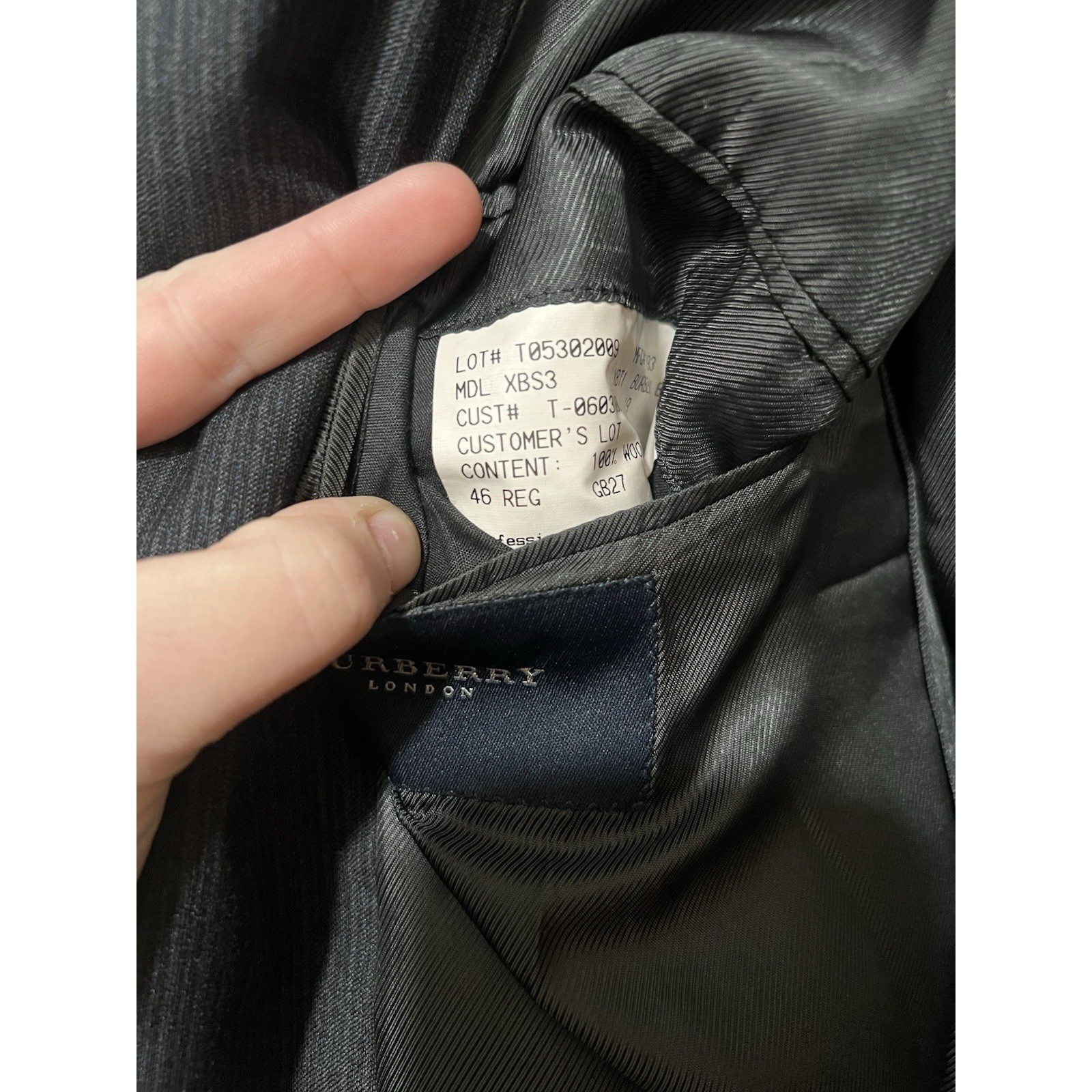 Men’s Burberry Suit Size 46 Regular