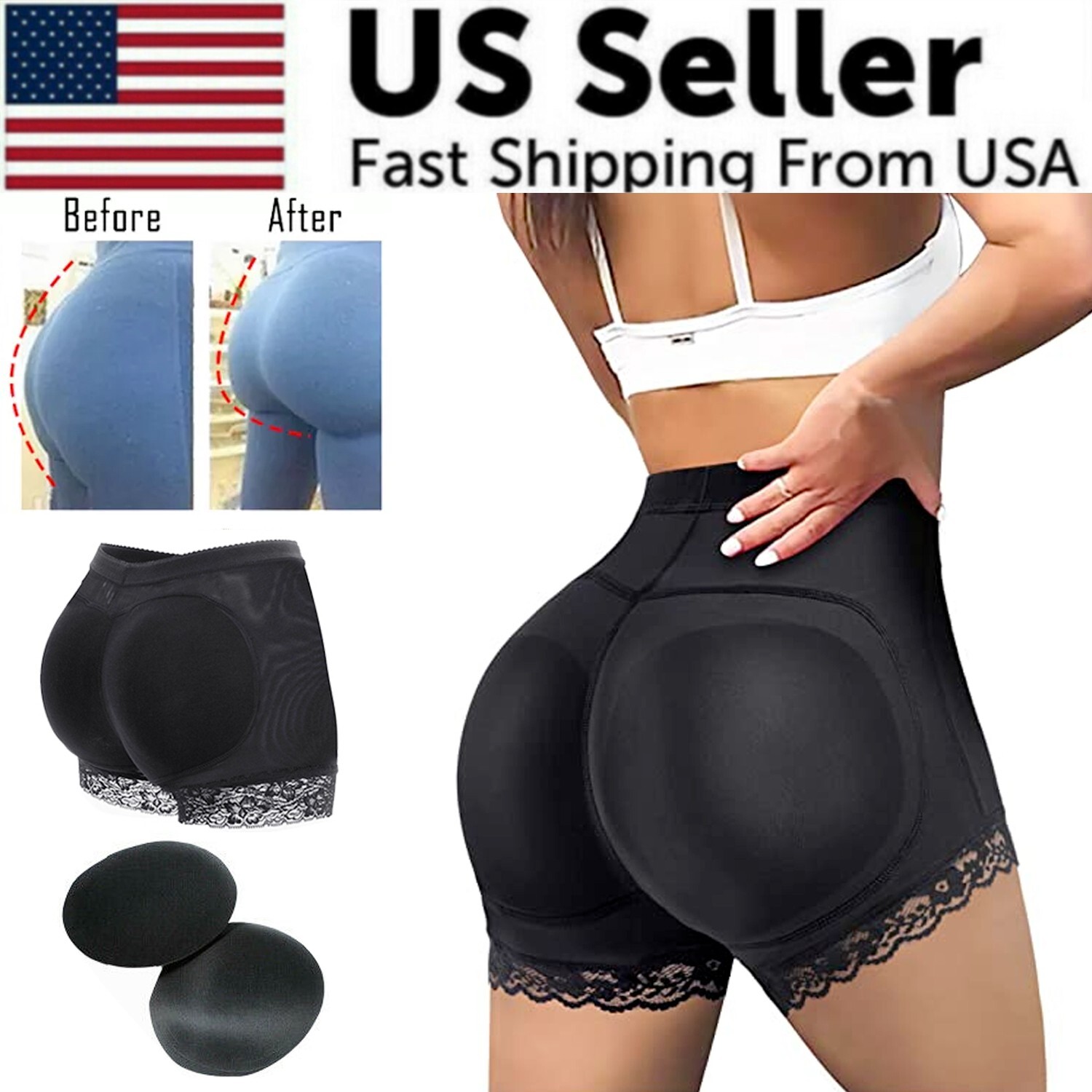 Booty Shaper Padded Underwear Panty Women’s FAKE ASS Butt Lifter & Hip Enhancer