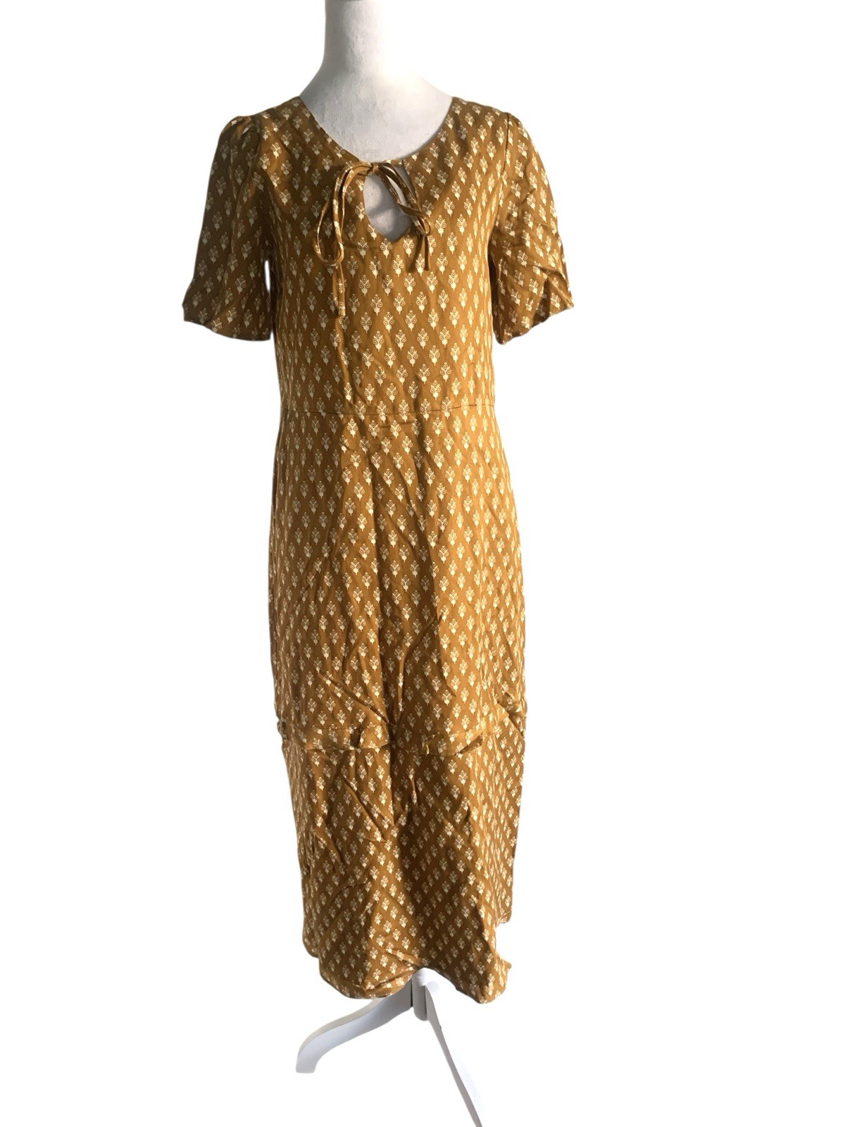 NWT VETTA Capsule Womens Small Gold Print The House Dress Haven Convertible Maxi