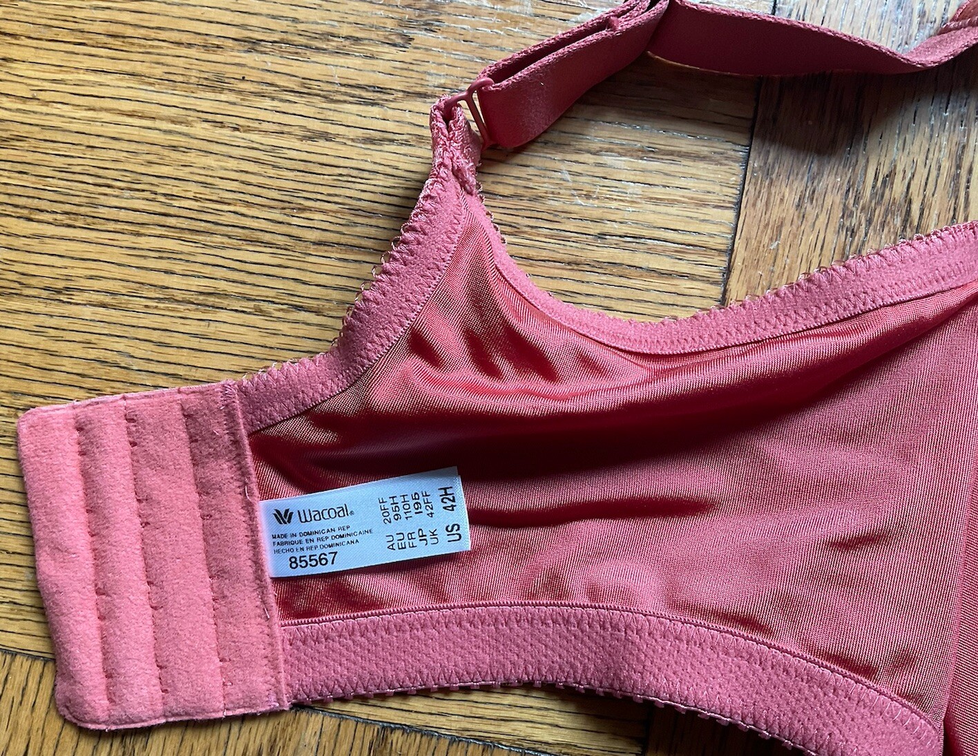 42H – Seamless Underwire Bra by Wacoal; AWARENESS, Faded Rose, New