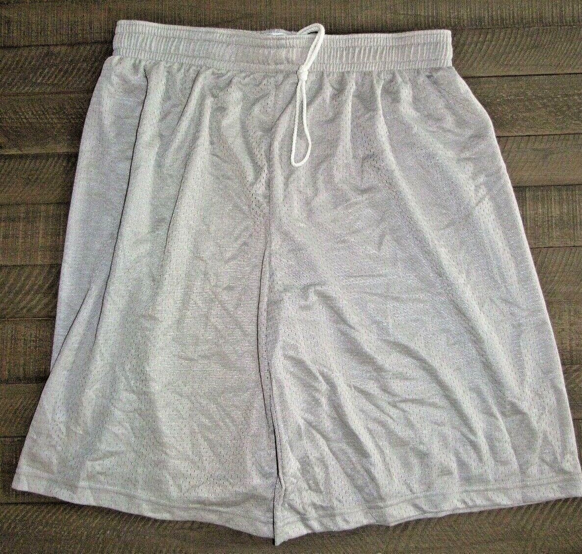 NEW Badger Men’s Activewear Mesh Lined Shorts LT GREY M, L, XL, 2XL,3XL