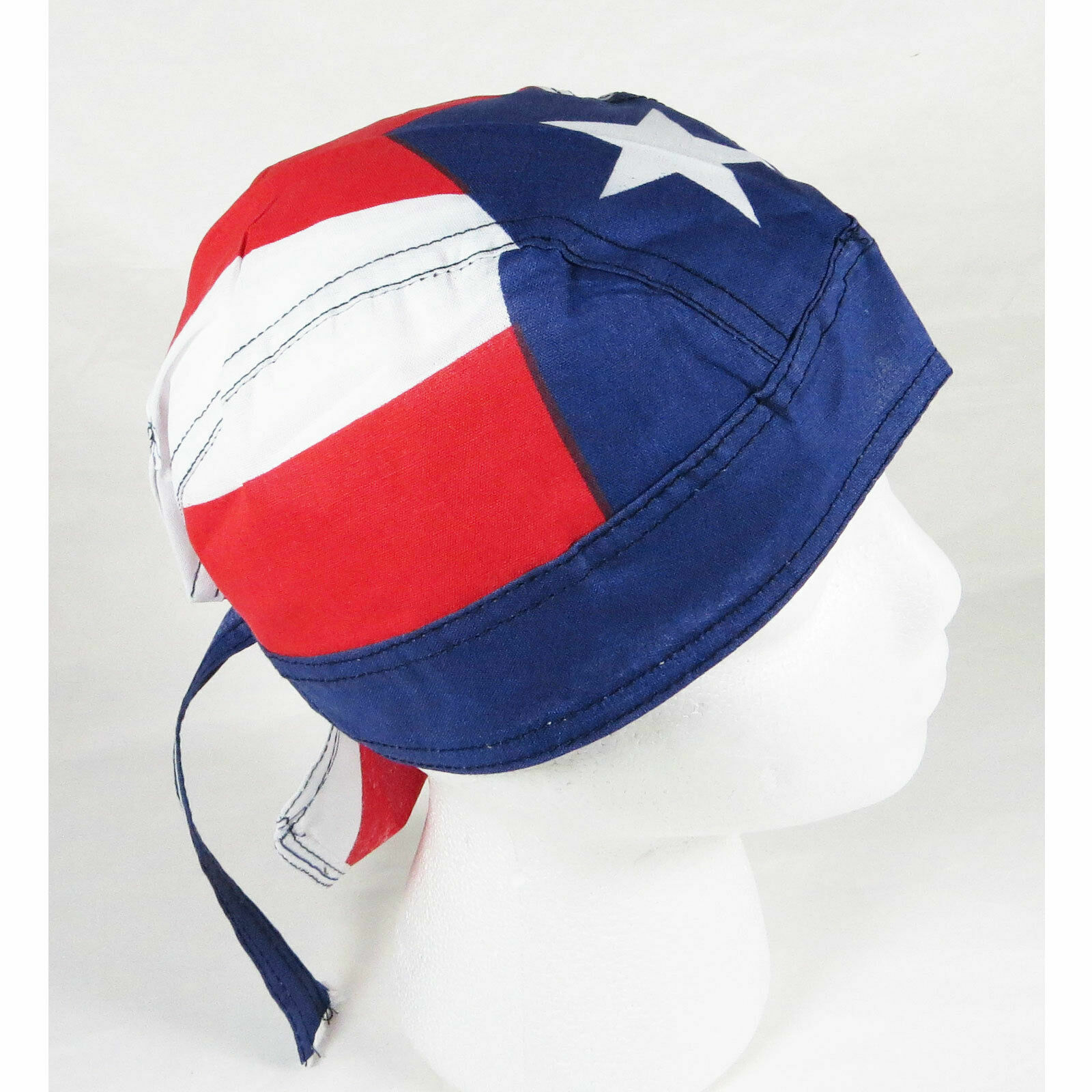 PUERTO RICO Flag FITTED TIED BANDANA DO RAG w/Ties Cotton Head Cap Wrap Doo Rag