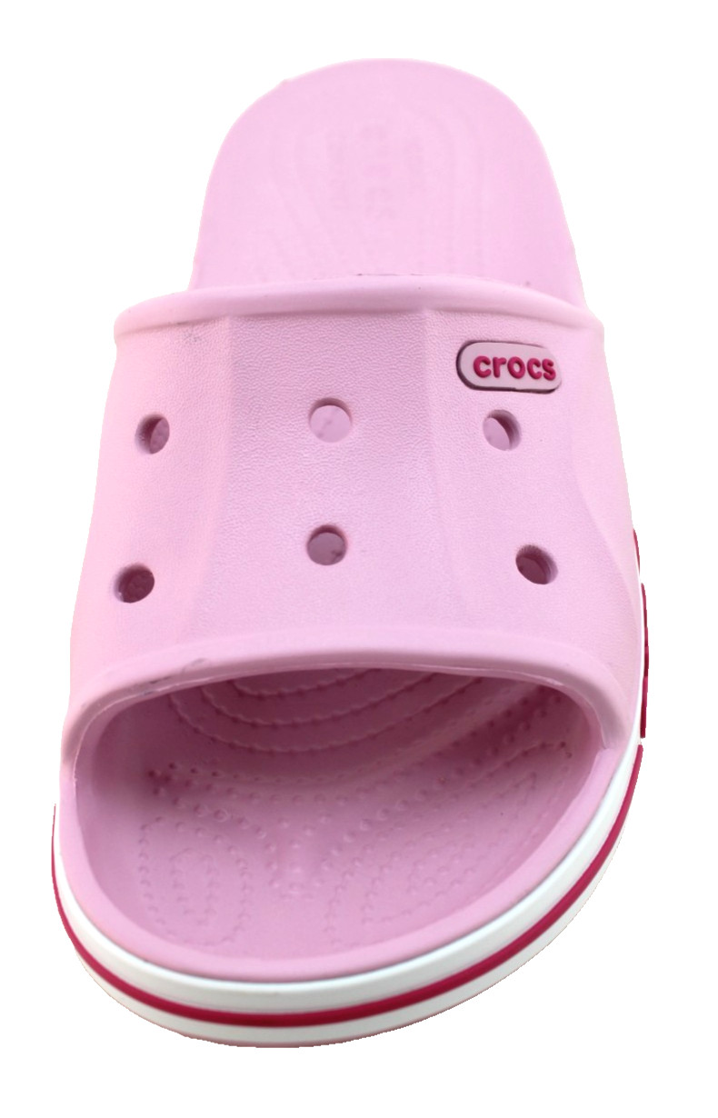 New CROCS Women’s 10 Bayaband Pink with Raised Crocs Logo Unisex Slide Sandals