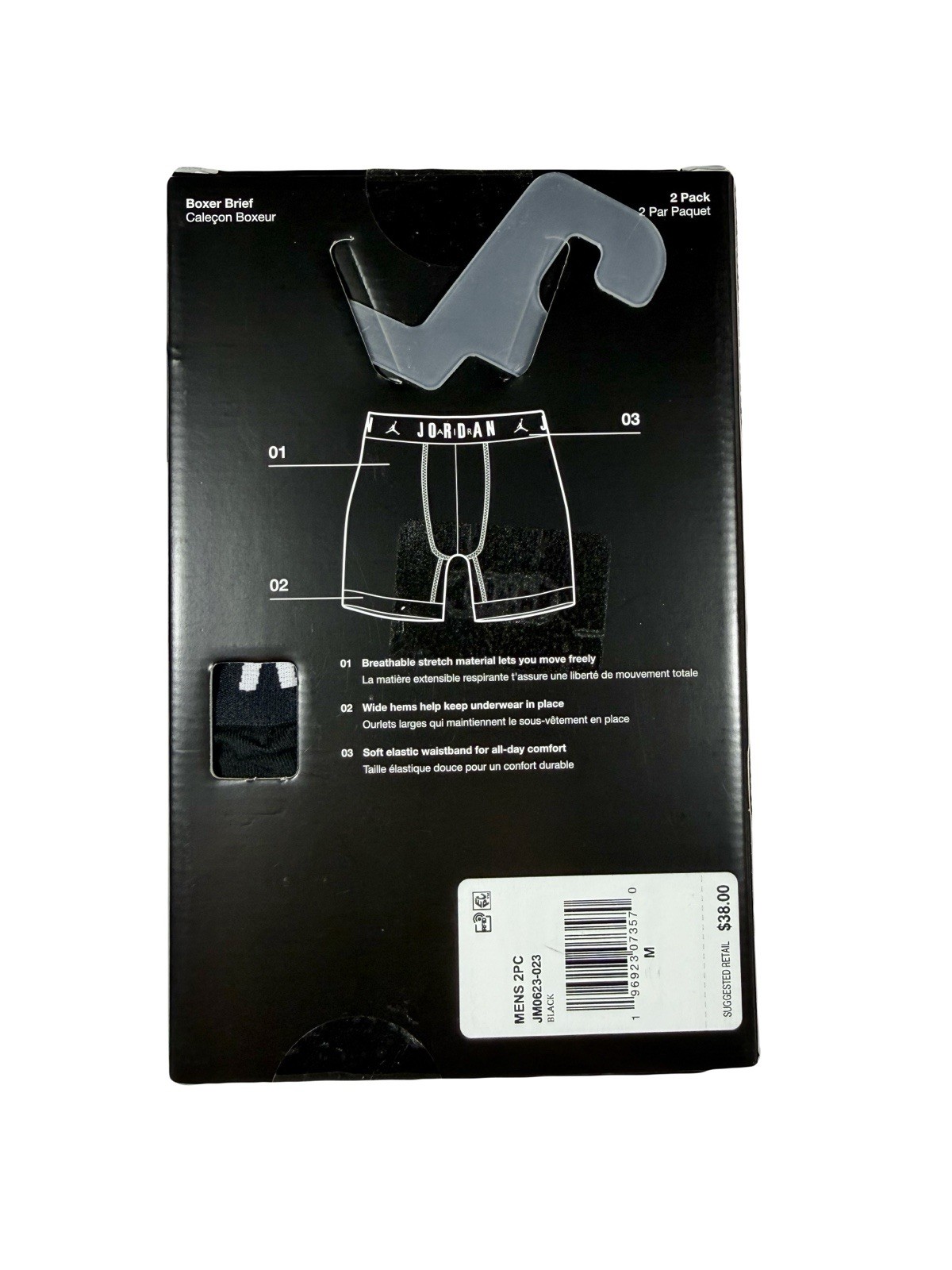 NWT. Jordan. 2 Pack. Flight Cotton Stretch Boxer Brief. Black. MRSP. $38.00