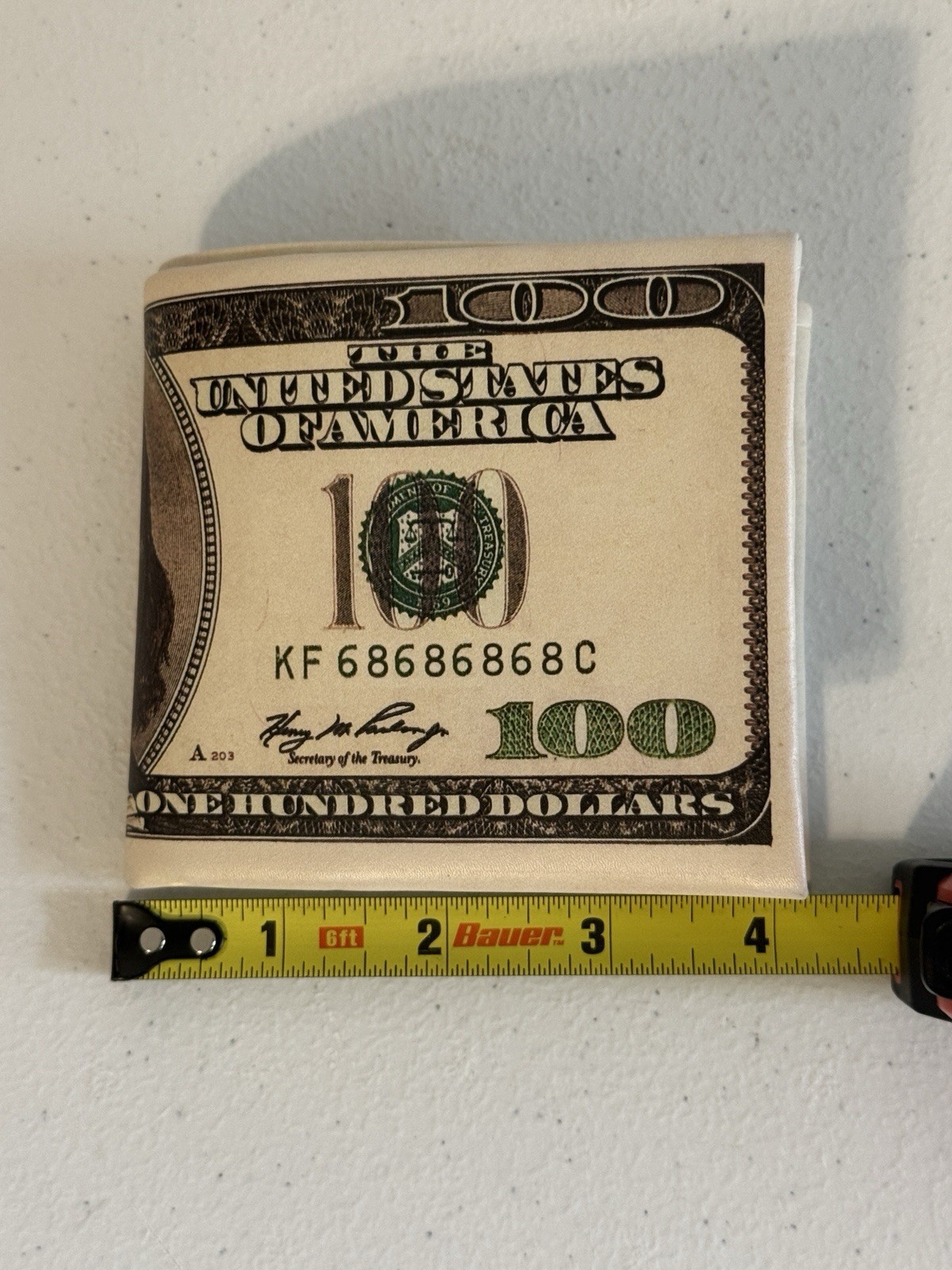 USA $100 One Hundred Dollar Bill Print Men’s Leather Bifold Novelty Wallet Gift