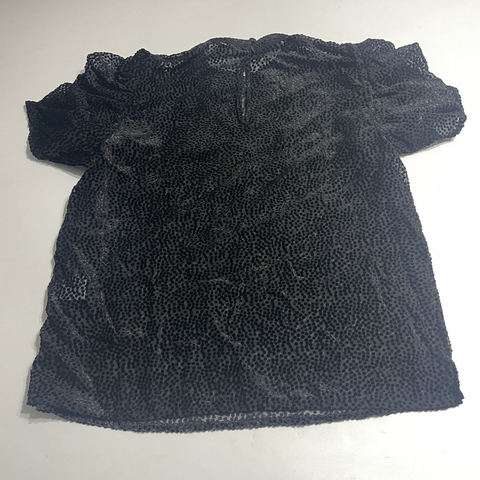 Mayson the Label womens black Short sleeve Blouse Shirt Top Nylon sheer Sz M