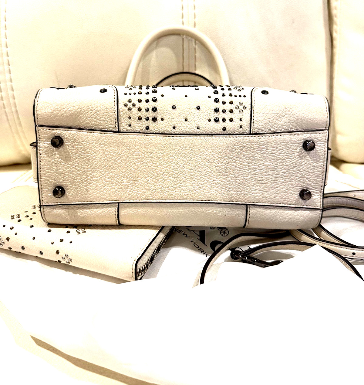 Coach Mercer Satchel 24 in Grain Leather with Bandana Rivets 55634 and Wallet.
