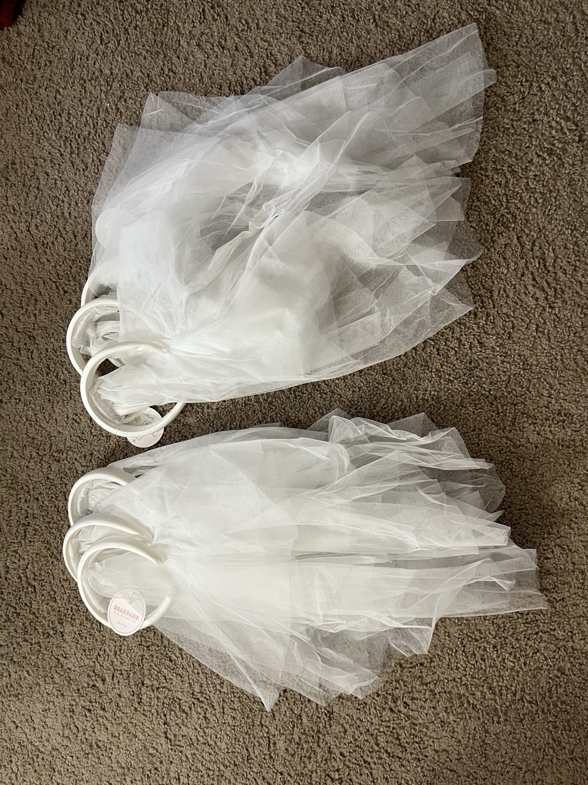 Bachelorette Thick White Wedding Headband with Removable Veil NWT
