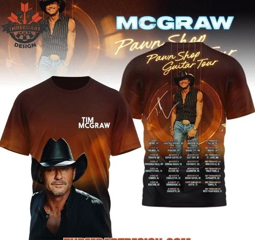 Tim McGraw Pawn Shop Guitar Tour AOP T-Shirt AA31