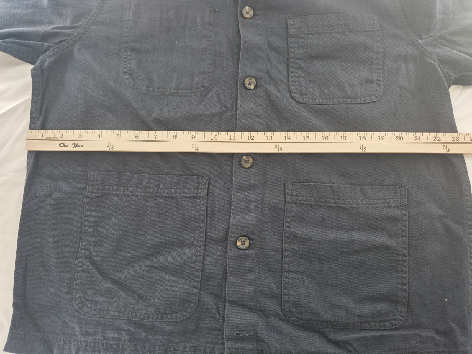 Goodfellow & Co Men’s Black Chore Coat Jacket L Button Front Spread Collar 46″