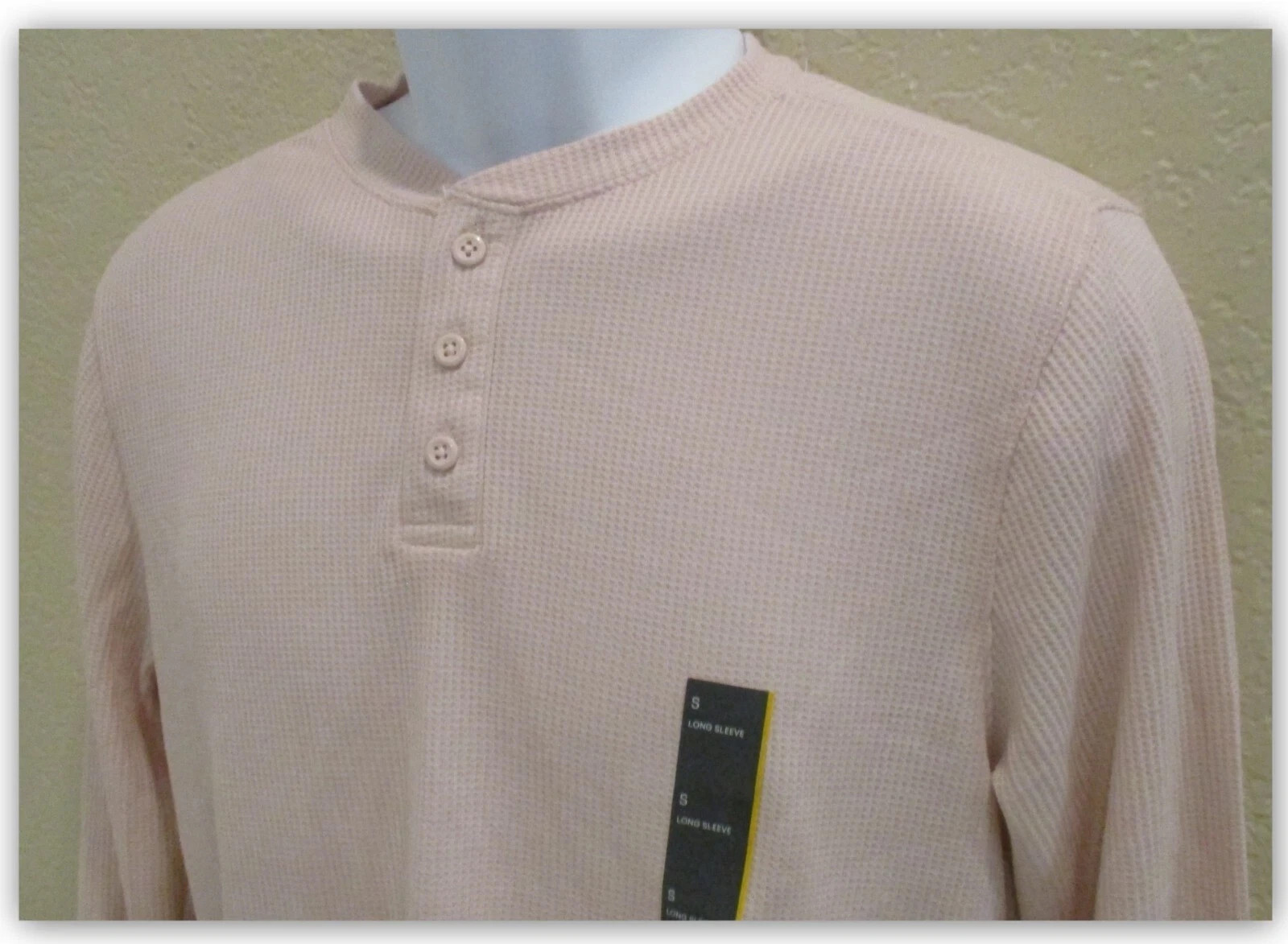 Mens Waffle-Knit long Sleeve 3 BUTTON Henley Shirts – ALL IN MOTION S M L XL XXL