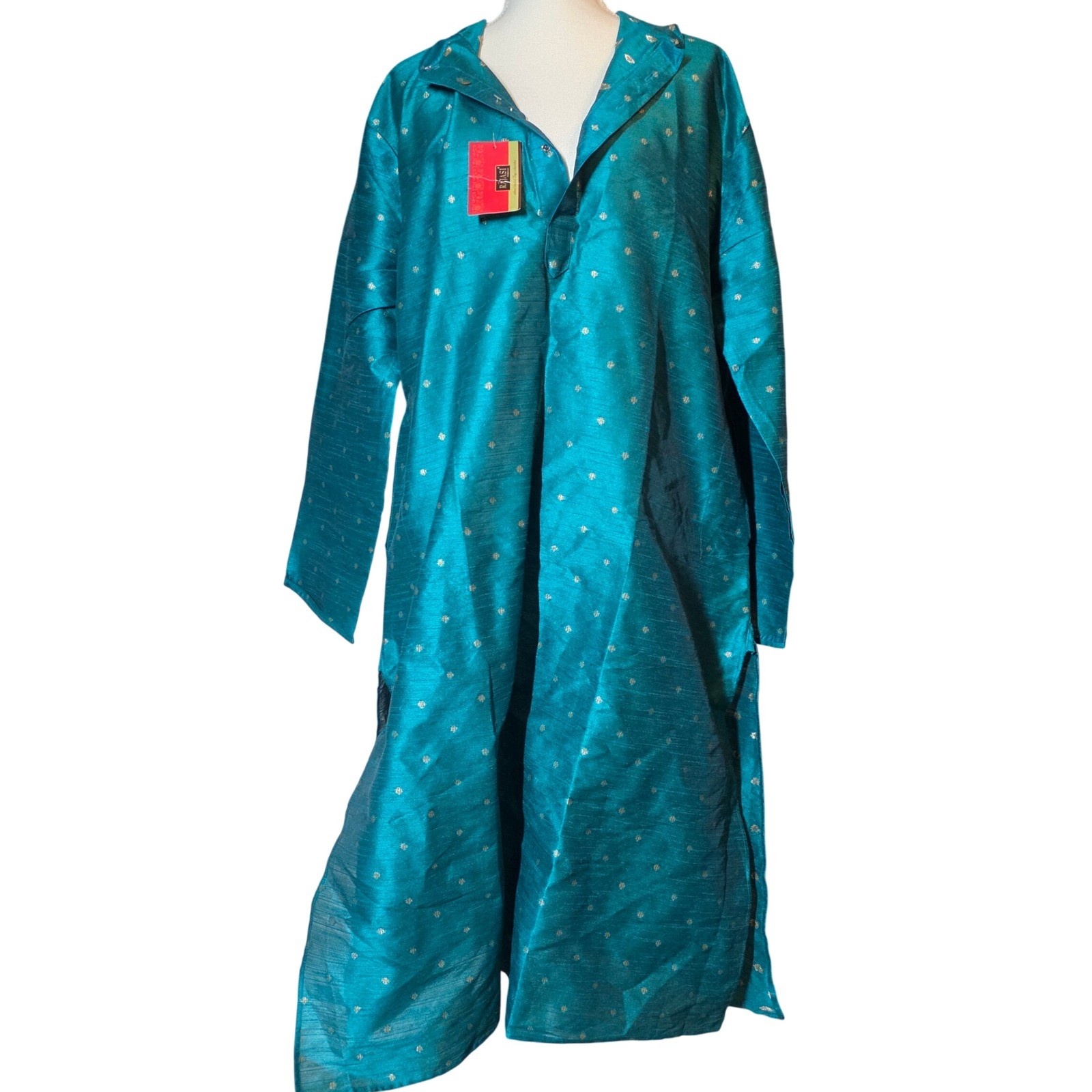 NWT RAJASI POSHAK Teal Geometric Pattern Ethnic Churidar Kurta Men Boys 110cm