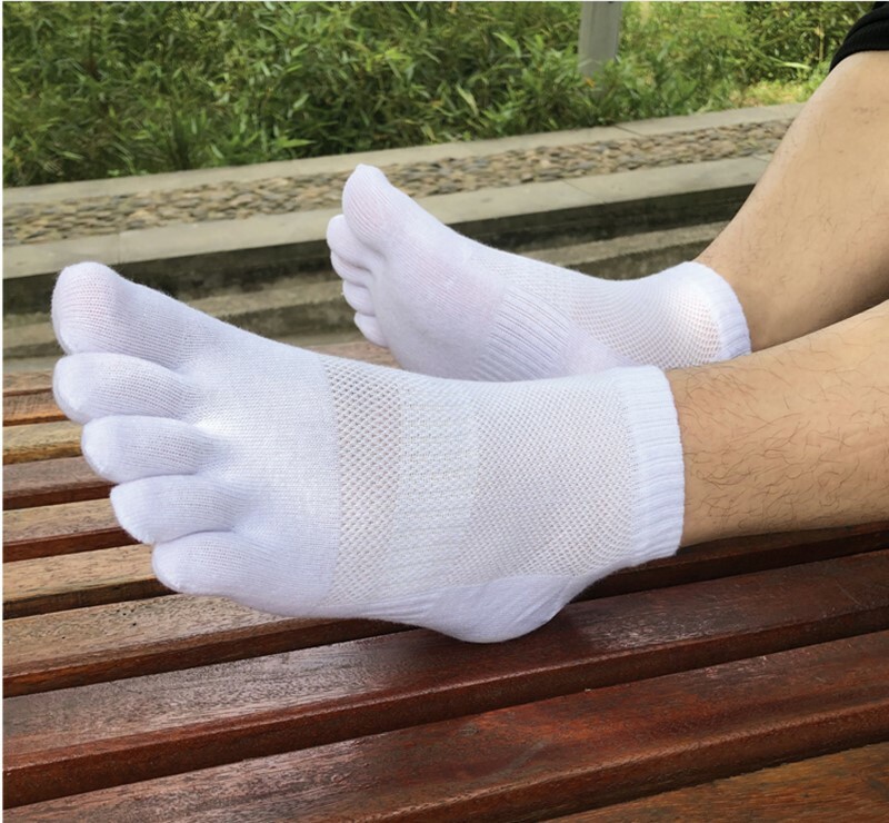 6 Pack Men Ankle Socks Five Finger Toe Cotton Sport Breathe Mesh Classic 7-11