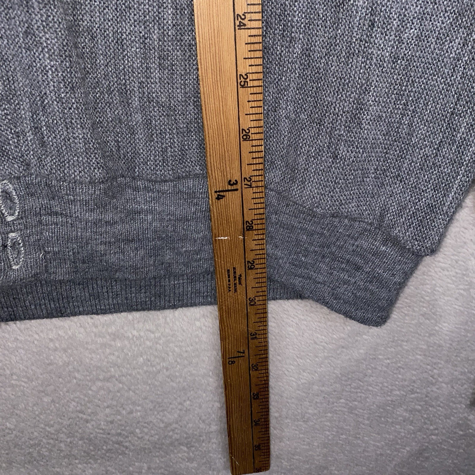 Vintage Izod Cardigan Sweater Men’s XL Gray Academia Acrylic Made In USA Grandpa
