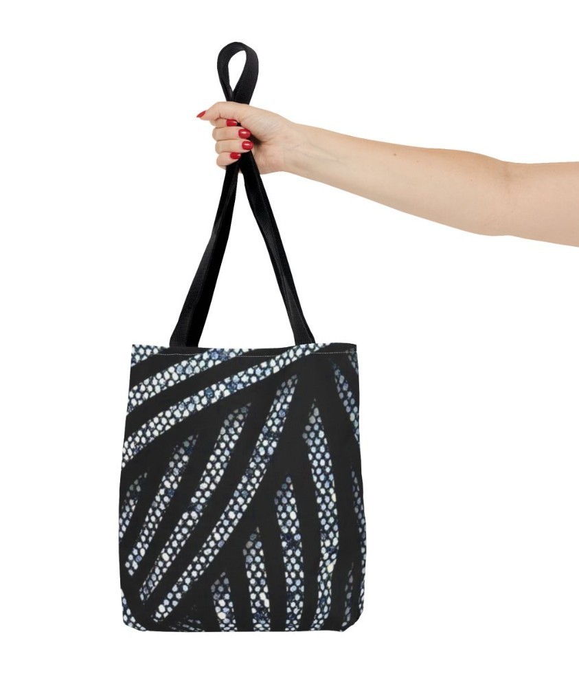 Tote Bag AOP Silver And Black