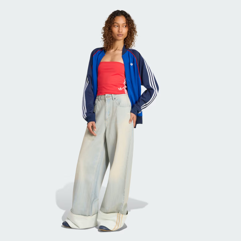 adidas women VINTAGE WIDE LEG JEANS