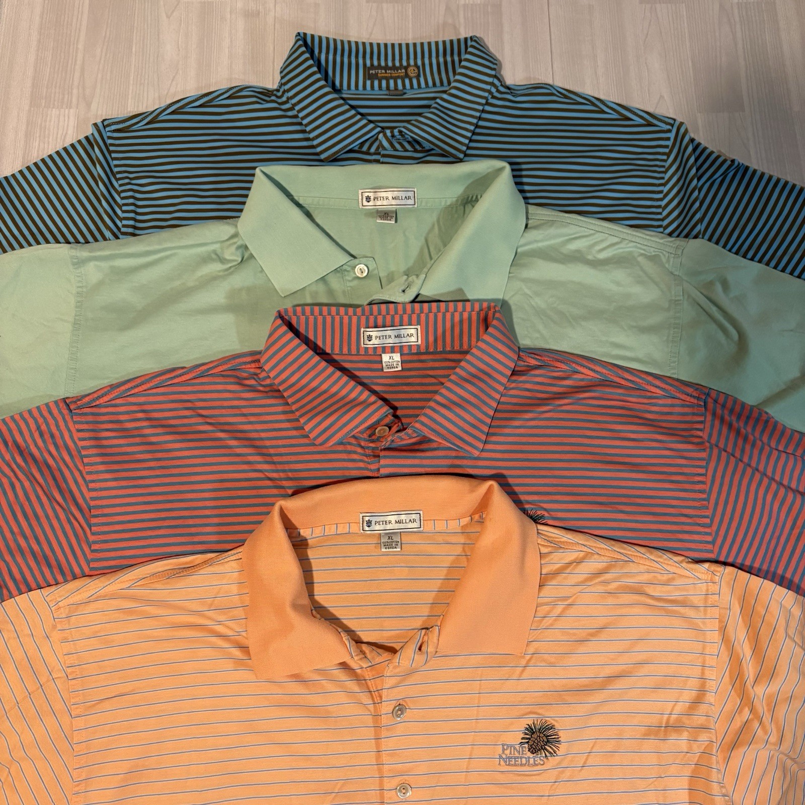 x4 Peter Millar Mens XL Golf Polo Shirts Lot Of 4 Short Sleeve