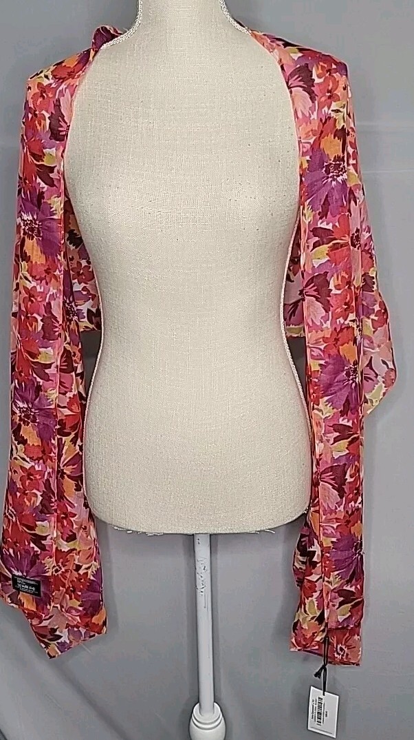Sara Campbell Garden Floral Scarf FRAAS-010255-Fuchsia MSRP $38.00 Free Shipping