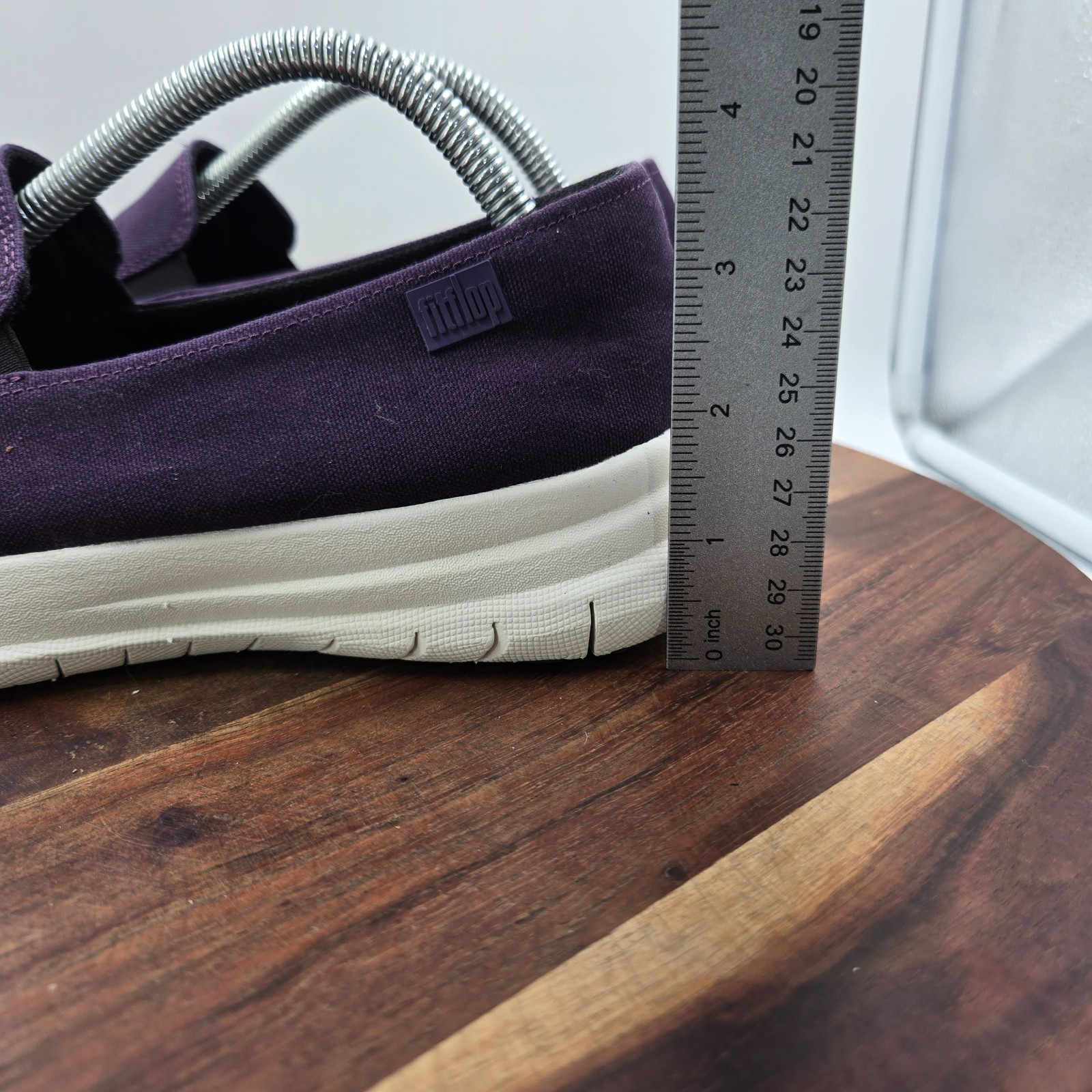 FitFlop Sporty Pop Skate Shoes Women’s 8.5 Purple White Comfort Slip On Sneakers
