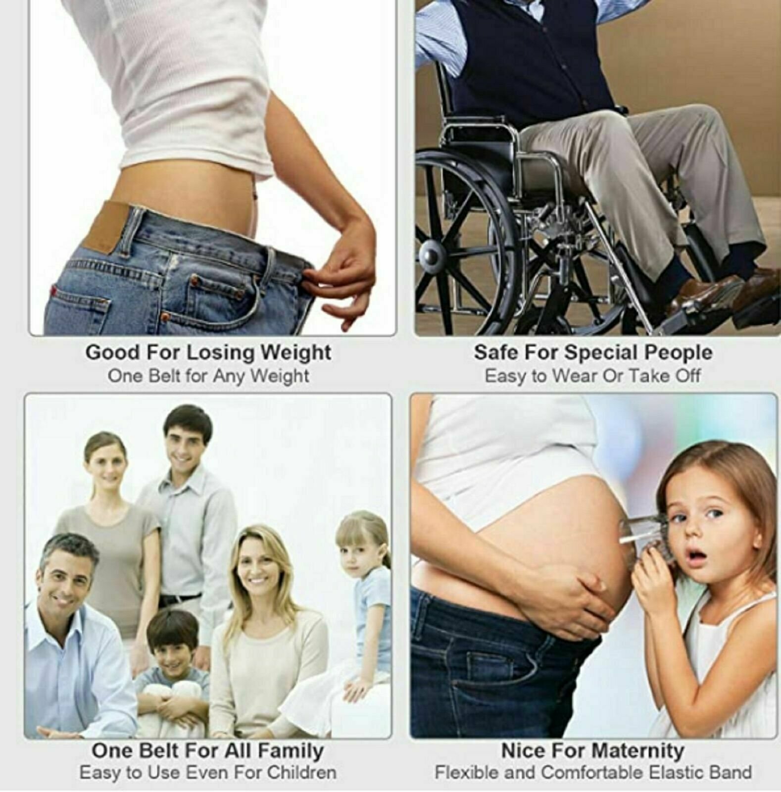 Men Women Buckle-free Elastic Invisible Waist Belt for Jeans No Bulge Hassle
