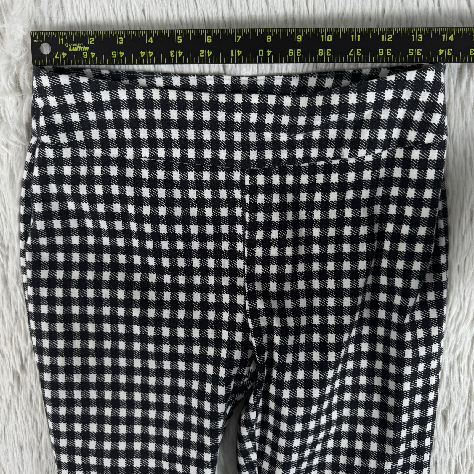 Chico’s Black White Checkered High-Rise Skinny Ankle Pants Women’s Size 00 US 2