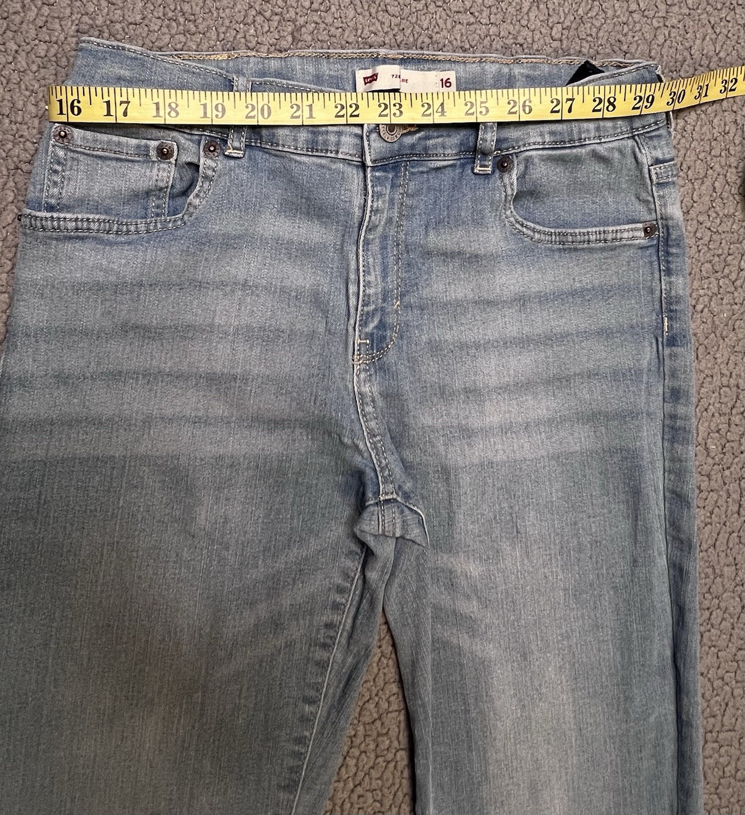 Levi’s 726 Flare Light Was Denim Jeans Girls Size 16 Juniors Size Wide Leg