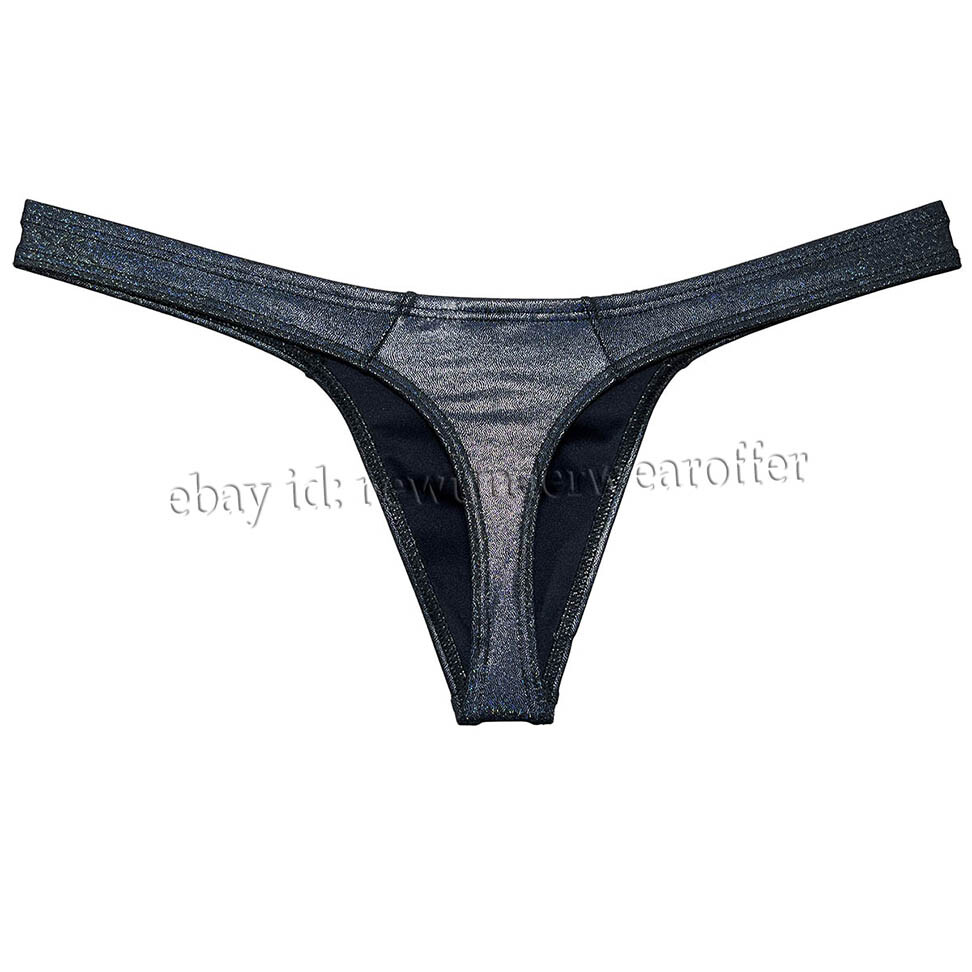 Men Shiny Wet Look Bikini Underwear Classical T-back Bulge Pouch Jockstrap Pants
