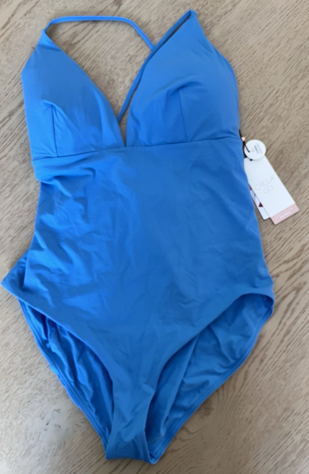 Calia swimsuit Womens size 16 One Piece scrappy back tranquil blue New!