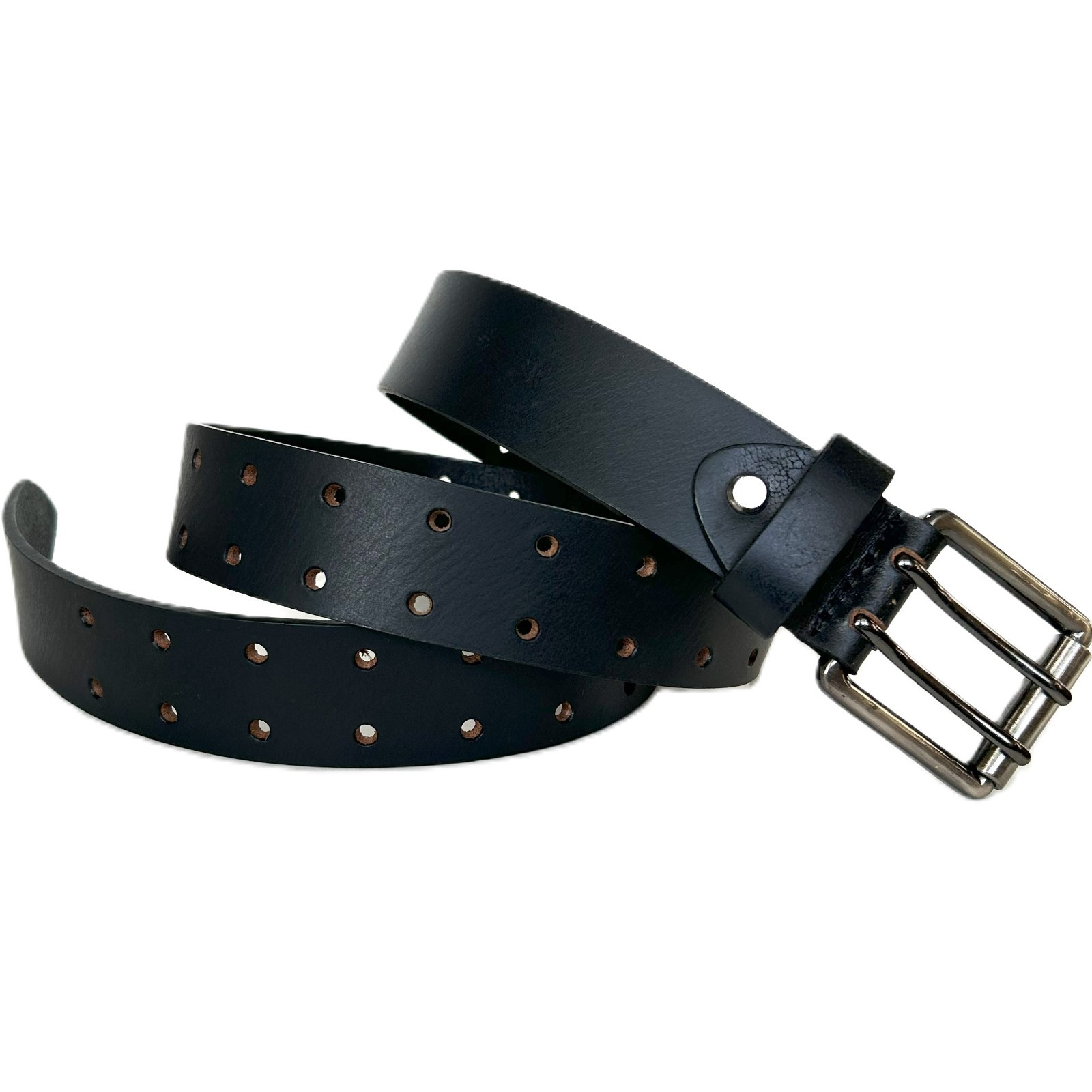 Men’s 2 Hole Double Prong FULL GRAIN Thick Leather Heavy Duty Belt 1.5″ width