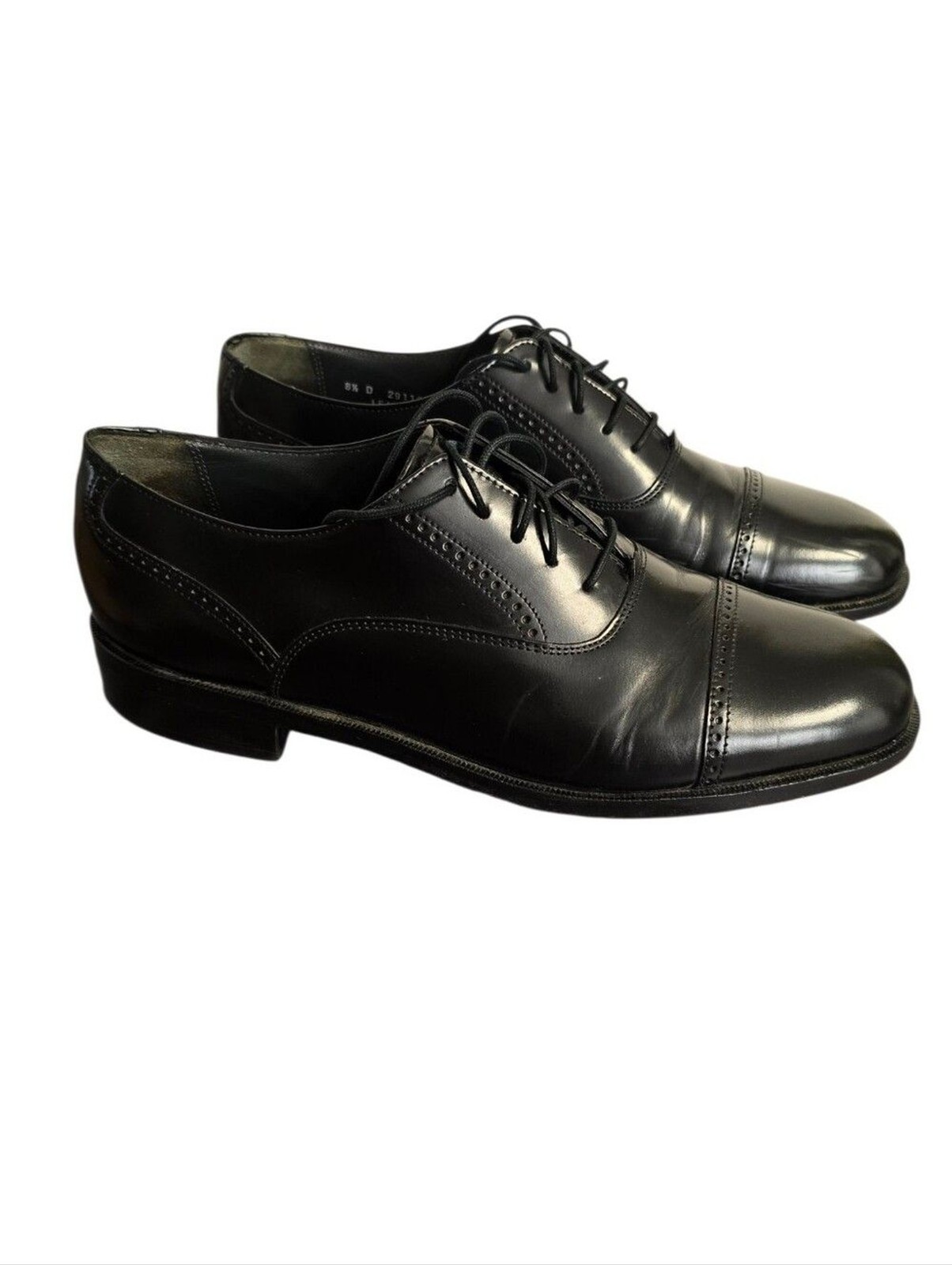 Bostonian Black Cap-Toe Leather Oxford Dress Shoes