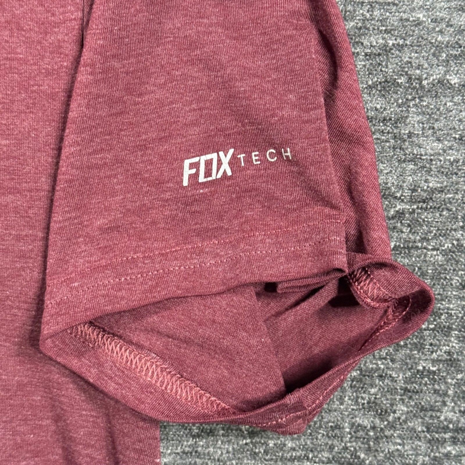 Fox Racing Active Tech Mens T-Shirt Maroon Burgundy Orange Logo Graphic Large