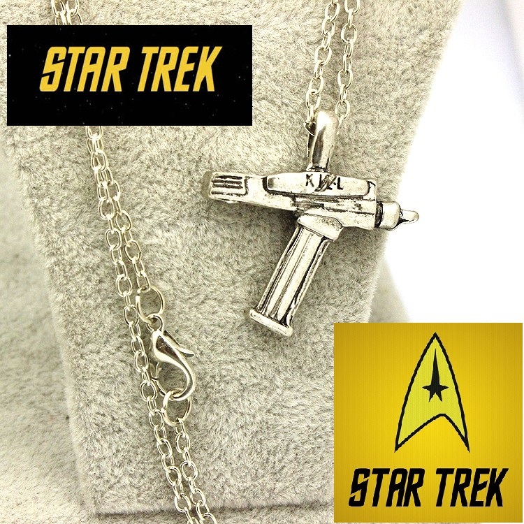 STAR TREK PHASER pendant Necklace Antique Silver color Collectible gift USA KIRK