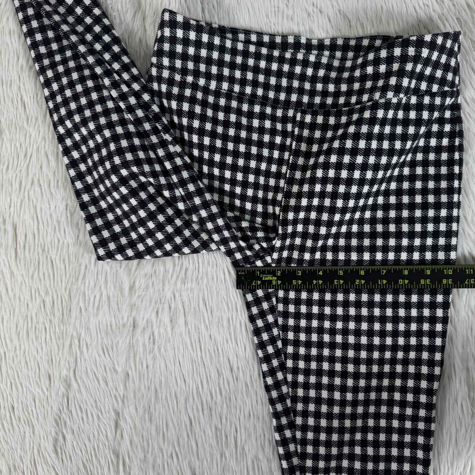 Chico’s Black White Checkered High-Rise Skinny Ankle Pants Women’s Size 00 US 2
