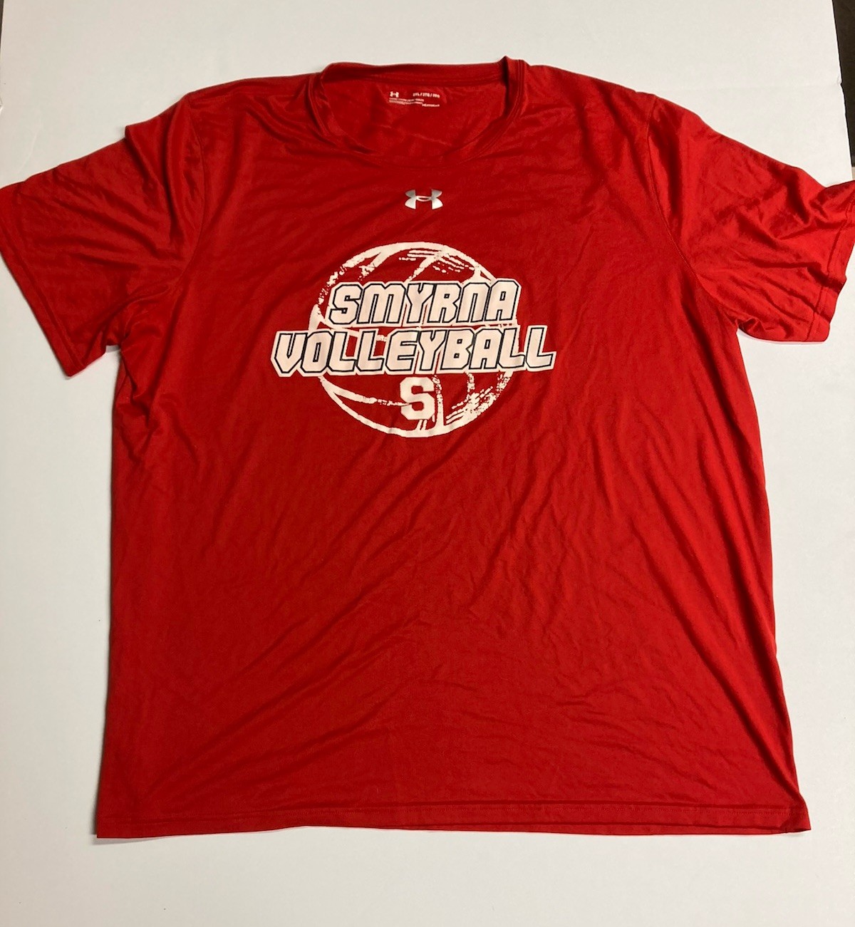 Under Armour HeatGear Men’s 2XL Loose Volleyball Red Crew Neck Graphic Tee