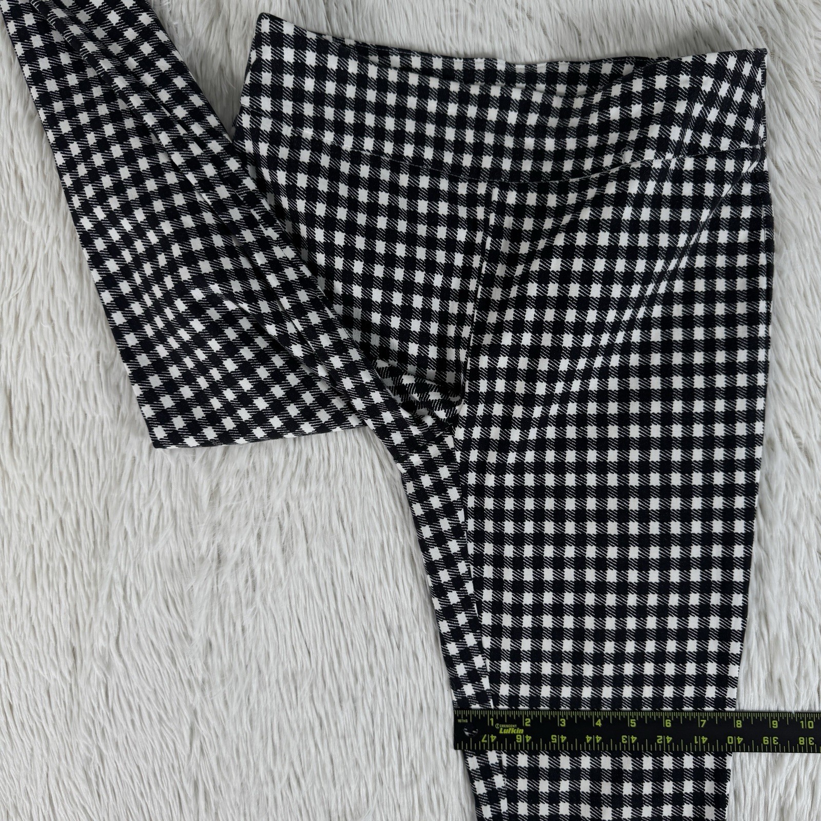 Chico’s Black White Checkered High-Rise Skinny Ankle Pants Women’s Size 00 US 2