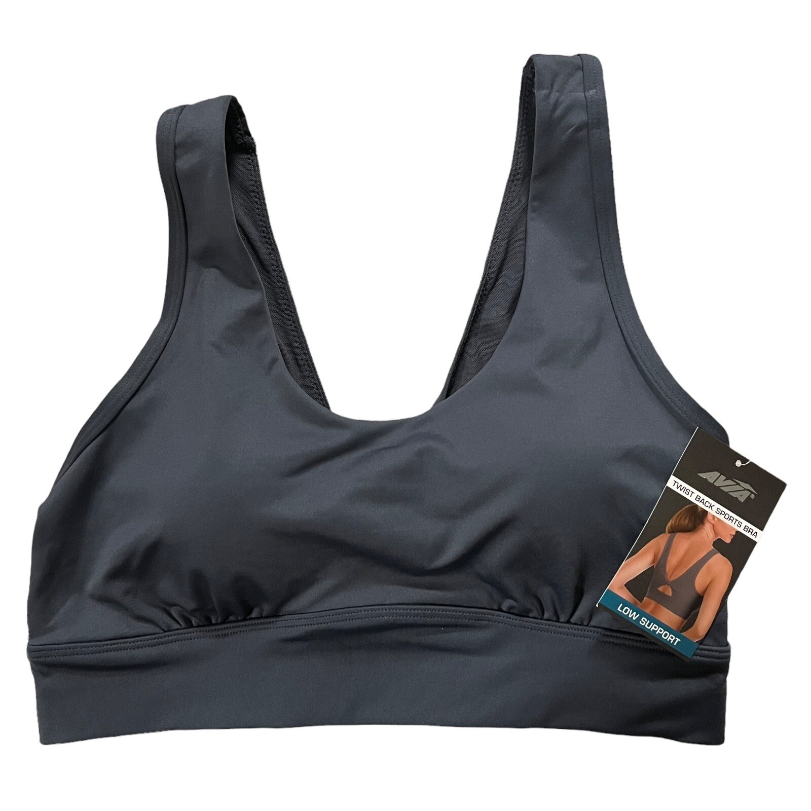 Avia Womens Activewear Sport Bra Size S-L Multicolor Twist Back Low Support