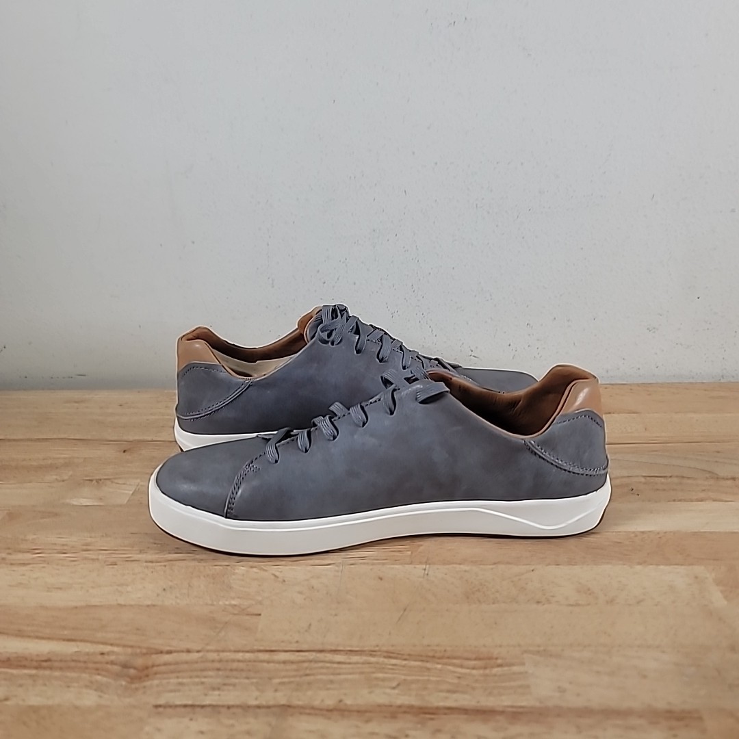 Olukai Men’s LAE’AHI LI ‘ILI Shoe 10455 Charcoal Leather Size 11 Without Box New