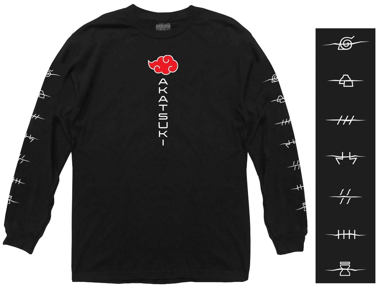 Naruto Shippuden Akatsuki Anti Village Symbols Cloud Anime Adult Unisex Long Sle