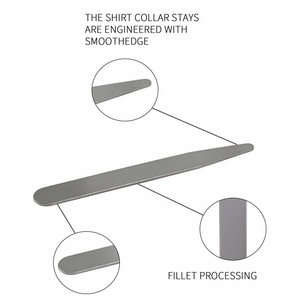 10 20 Metal Collar Stays Stiffeners & 10 Magnets for Men Shirts 4 Sizes with Box