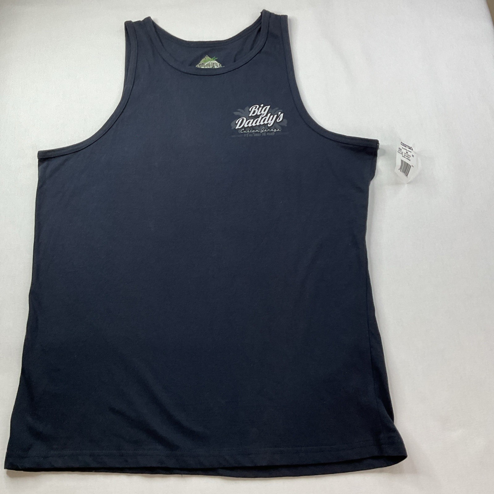 Big Daddy Garage Tank Top Men Sz L Newport Blue Graphic Tee Custom Cars NWT