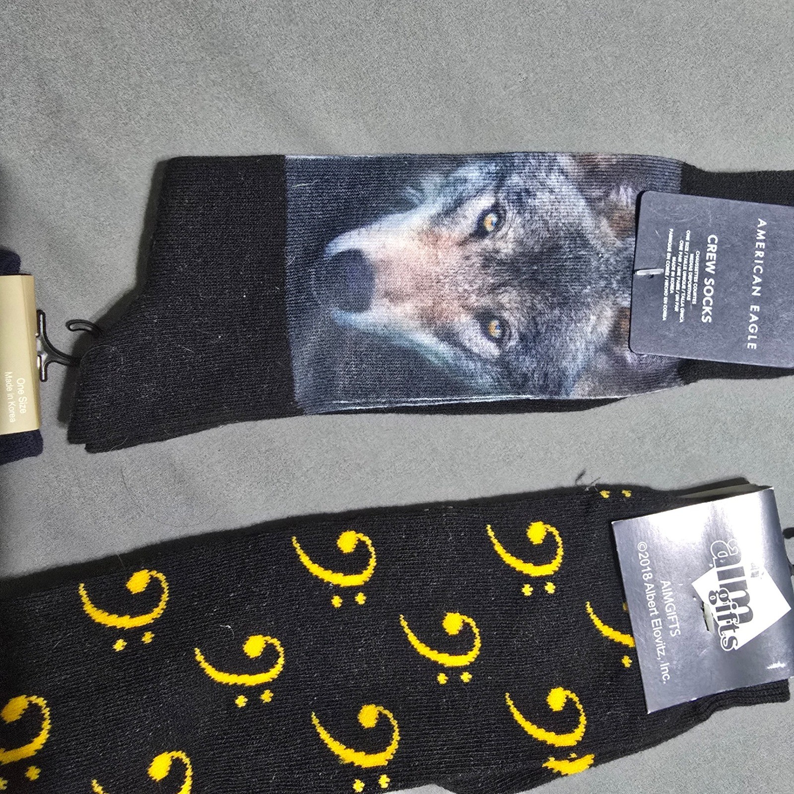 Multi Novelty Socks Bundle Mens One Size Multicolor Wolf Music Holiday Lizard