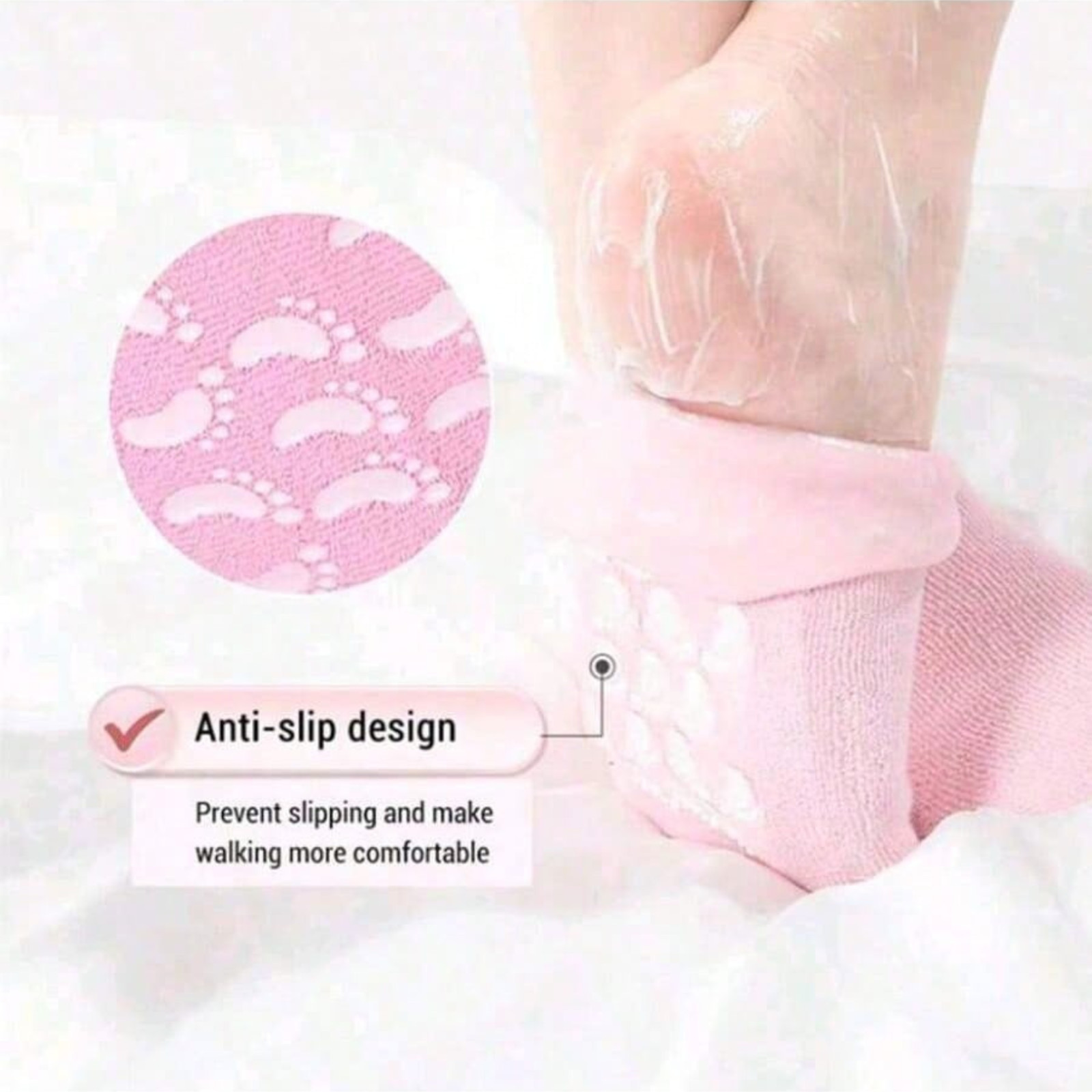 2PCS Reusable Gel Moisturizing Foot Socks Soft Hydrating Socks Pedicure Socks