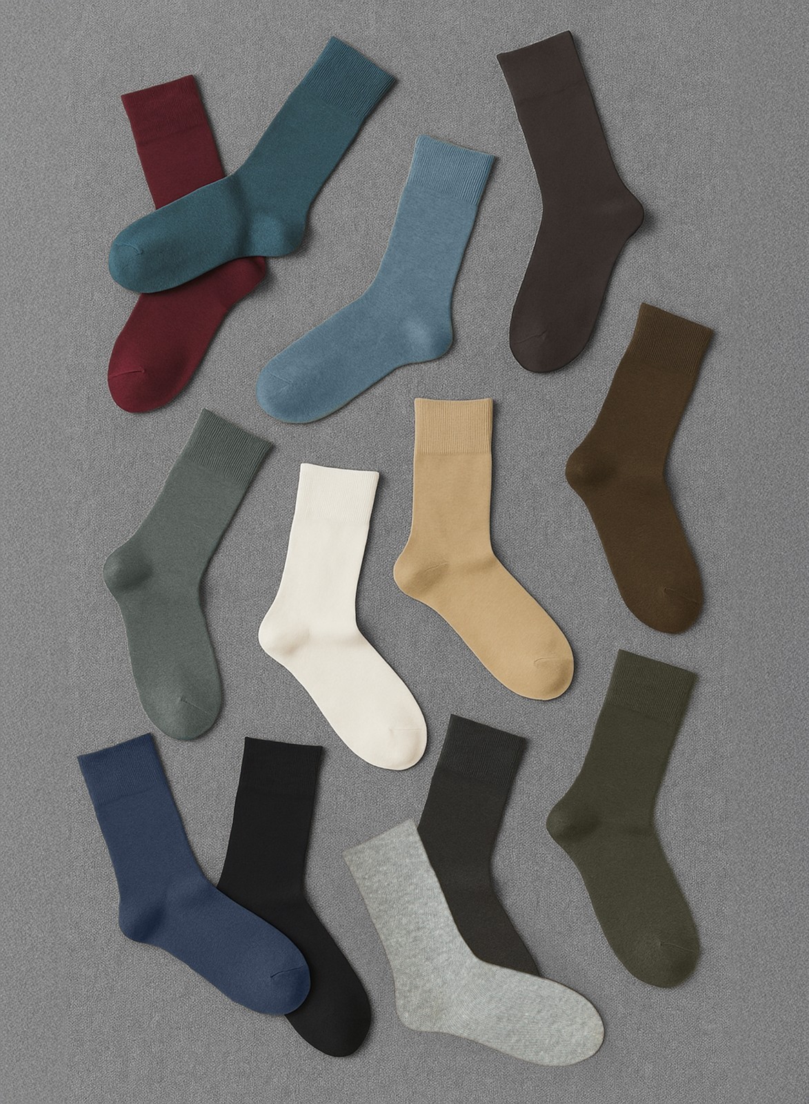Hugh Ugoli Men Cotton Dress Socks XL / L / M / S Sizes, 3 Pairs