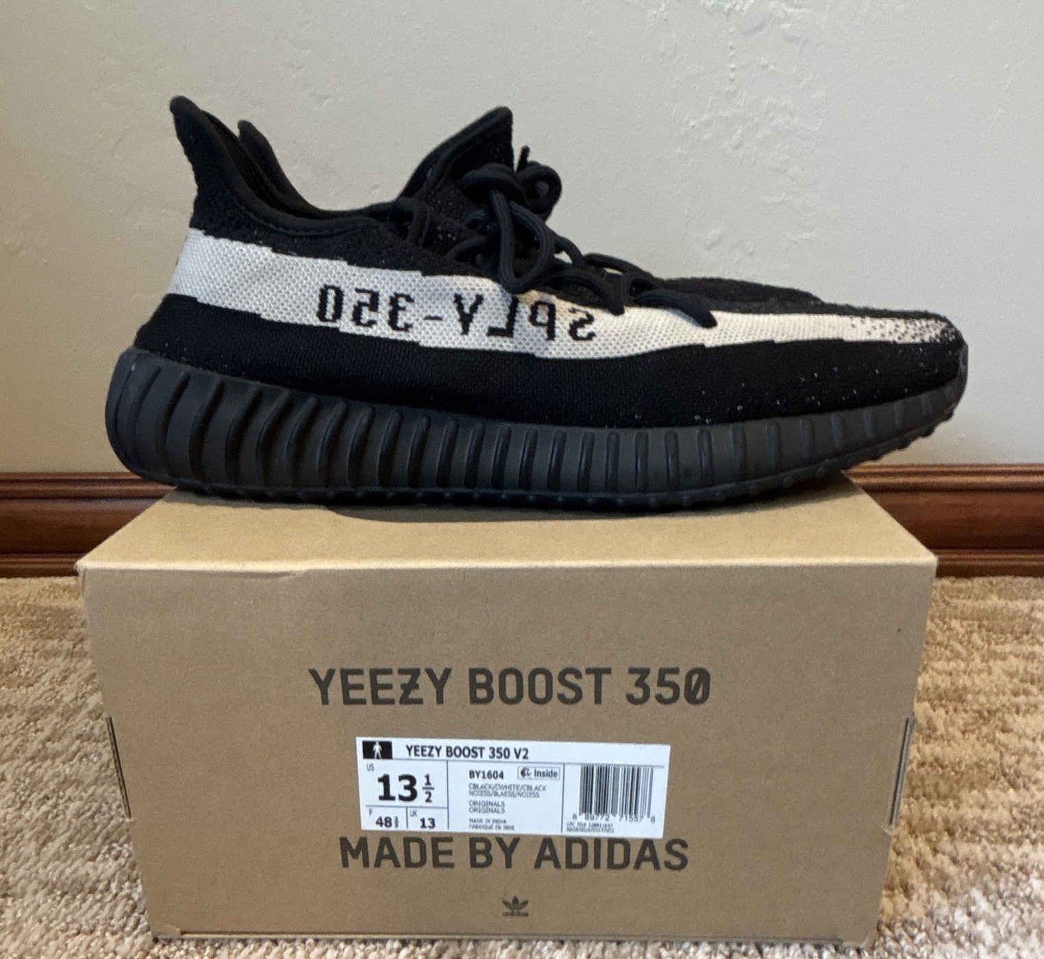 adidas Yeezy Boost 350 V2 Oreo Core Black/Core White Primeknit Men BY1604